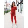 imagePRETTYGARDEN Jumpsuits for Women 2025 Summer Dressy Off Shoulder Romper Spring Vacation Travel Lounge Outfits ClothesRed