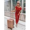 imagePRETTYGARDEN Jumpsuits for Women 2025 Summer Dressy Off Shoulder Romper Spring Vacation Travel Lounge Outfits ClothesRed