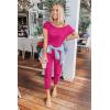imagePRETTYGARDEN Jumpsuits for Women 2025 Summer Dressy Off Shoulder Romper Spring Vacation Travel Lounge Outfits ClothesRose Red