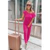 imagePRETTYGARDEN Jumpsuits for Women 2025 Summer Dressy Off Shoulder Romper Spring Vacation Travel Lounge Outfits ClothesRose Red