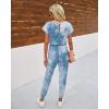 imagePRETTYGARDEN Jumpsuits for Women 2025 Summer Dressy Off Shoulder Romper Spring Vacation Travel Lounge Outfits ClothesTie Dyeblue