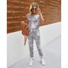imagePRETTYGARDEN Jumpsuits for Women 2025 Summer Dressy Off Shoulder Romper Spring Vacation Travel Lounge Outfits ClothesTie Dyegrey