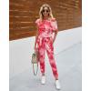 imagePRETTYGARDEN Jumpsuits for Women 2025 Summer Dressy Off Shoulder Romper Spring Vacation Travel Lounge Outfits ClothesTie Dyered