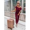 imagePRETTYGARDEN Jumpsuits for Women 2025 Summer Dressy Off Shoulder Romper Spring Vacation Travel Lounge Outfits ClothesWine Red