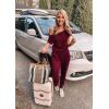 imagePRETTYGARDEN Jumpsuits for Women 2025 Summer Dressy Off Shoulder Romper Spring Vacation Travel Lounge Outfits ClothesWine Red
