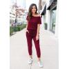 imagePRETTYGARDEN Jumpsuits for Women 2025 Summer Dressy Off Shoulder Romper Spring Vacation Travel Lounge Outfits ClothesWine Red