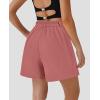 imagePRETTYGARDEN Shorts for Women Dressy 2025 Summer Elastic High Waisted Wide Leg Business Casual Work Shorts with PocketsPink