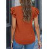imagePRETTYGARDEN Summer Tops for Women 2025 Spring Trendy Fashion Clothes Casual Ruffle V Neck Short Sleeve Shirts BlousesBrick Red