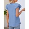 imagePRETTYGARDEN Summer Tops for Women 2025 Spring Trendy Fashion Clothes Casual Ruffle V Neck Short Sleeve Shirts BlousesLight Blue