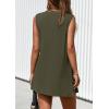 imagePRETTYGARDEN Womens 2025 Summer 2 Piece Lounge Sets V Neck Long Tank Tops High Waisted Shorts Loose Fit Matching OutfitsArmy Green