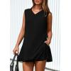 imagePRETTYGARDEN Womens 2025 Summer 2 Piece Lounge Sets V Neck Long Tank Tops High Waisted Shorts Loose Fit Matching OutfitsBlack