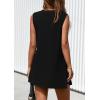 imagePRETTYGARDEN Womens 2025 Summer 2 Piece Lounge Sets V Neck Long Tank Tops High Waisted Shorts Loose Fit Matching OutfitsBlack