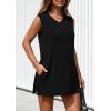 imagePRETTYGARDEN Womens 2025 Summer 2 Piece Lounge Sets V Neck Long Tank Tops High Waisted Shorts Loose Fit Matching OutfitsBlack