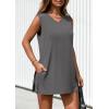 imagePRETTYGARDEN Womens 2025 Summer 2 Piece Lounge Sets V Neck Long Tank Tops High Waisted Shorts Loose Fit Matching OutfitsDark Grey