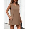 imagePRETTYGARDEN Womens 2025 Summer 2 Piece Lounge Sets V Neck Long Tank Tops High Waisted Shorts Loose Fit Matching OutfitsKhaki