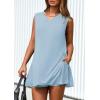 imagePRETTYGARDEN Womens 2025 Summer 2 Piece Lounge Sets V Neck Long Tank Tops High Waisted Shorts Loose Fit Matching OutfitsLight Blue
