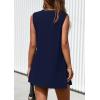 imagePRETTYGARDEN Womens 2025 Summer 2 Piece Lounge Sets V Neck Long Tank Tops High Waisted Shorts Loose Fit Matching OutfitsNavy