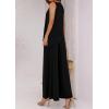 imagePRETTYGARDEN Womens 2025 Two Piece Matching Lounge Sets Asymmetrical Split Tank Tops Wide Leg Pants Summer Outfits TracksuitBlack