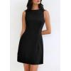 imagePRETTYGARDEN Womens Formal Short Dresses 2025 Summer Sleeveless Boat Neck A Line Elegant Mini Cocktail Party DressBlack