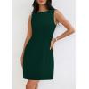 imagePRETTYGARDEN Womens Formal Short Dresses 2025 Summer Sleeveless Boat Neck A Line Elegant Mini Cocktail Party DressDark Green