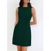 imagePRETTYGARDEN Womens Formal Short Dresses 2025 Summer Sleeveless Boat Neck A Line Elegant Mini Cocktail Party DressDark Green
