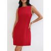 imagePRETTYGARDEN Womens Formal Short Dresses 2025 Summer Sleeveless Boat Neck A Line Elegant Mini Cocktail Party DressRed