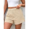 imagePRETTYGARDEN Womens Striped Boxer Shorts Summer 2025 Trendy Casual Elastic Waist Lounge Sleep Pajama Bottoms Beach ShortsStriped Apricot White