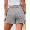 imagePRETTYGARDEN Womens Striped Boxer Shorts Summer 2025 Trendy Casual Elastic Waist Lounge Sleep Pajama Bottoms Beach ShortsStriped Black White