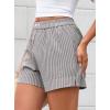 imagePRETTYGARDEN Womens Striped Boxer Shorts Summer 2025 Trendy Casual Elastic Waist Lounge Sleep Pajama Bottoms Beach ShortsStriped Black White