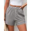 imagePRETTYGARDEN Womens Striped Boxer Shorts Summer 2025 Trendy Casual Elastic Waist Lounge Sleep Pajama Bottoms Beach ShortsStriped Black White
