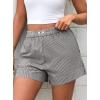 imagePRETTYGARDEN Womens Striped Boxer Shorts Summer 2025 Trendy Casual Elastic Waist Lounge Sleep Pajama Bottoms Beach ShortsStriped Black White