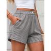 imagePRETTYGARDEN Womens Striped Boxer Shorts Summer 2025 Trendy Casual Elastic Waist Lounge Sleep Pajama Bottoms Beach ShortsStriped Black White