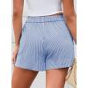 imagePRETTYGARDEN Womens Striped Boxer Shorts Summer 2025 Trendy Casual Elastic Waist Lounge Sleep Pajama Bottoms Beach ShortsStriped Blue White