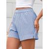 imagePRETTYGARDEN Womens Striped Boxer Shorts Summer 2025 Trendy Casual Elastic Waist Lounge Sleep Pajama Bottoms Beach ShortsStriped Blue White