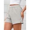 imagePRETTYGARDEN Womens Striped Boxer Shorts Summer 2025 Trendy Casual Elastic Waist Lounge Sleep Pajama Bottoms Beach ShortsStriped Grey Blue White