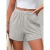 imagePRETTYGARDEN Womens Striped Boxer Shorts Summer 2025 Trendy Casual Elastic Waist Lounge Sleep Pajama Bottoms Beach ShortsStriped Grey Blue White