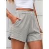 imagePRETTYGARDEN Womens Striped Boxer Shorts Summer 2025 Trendy Casual Elastic Waist Lounge Sleep Pajama Bottoms Beach ShortsStriped Grey Blue White