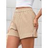 imagePRETTYGARDEN Womens Striped Boxer Shorts Summer 2025 Trendy Casual Elastic Waist Lounge Sleep Pajama Bottoms Beach ShortsStriped Khaki White