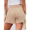 imagePRETTYGARDEN Womens Striped Boxer Shorts Summer 2025 Trendy Casual Elastic Waist Lounge Sleep Pajama Bottoms Beach ShortsStriped Khaki White