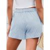 imagePRETTYGARDEN Womens Striped Boxer Shorts Summer 2025 Trendy Casual Elastic Waist Lounge Sleep Pajama Bottoms Beach ShortsStriped Light Blue White