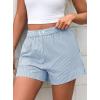 imagePRETTYGARDEN Womens Striped Boxer Shorts Summer 2025 Trendy Casual Elastic Waist Lounge Sleep Pajama Bottoms Beach ShortsStriped Light Blue White