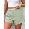 imagePRETTYGARDEN Womens Striped Boxer Shorts Summer 2025 Trendy Casual Elastic Waist Lounge Sleep Pajama Bottoms Beach ShortsStriped Light Green White
