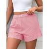 imagePRETTYGARDEN Womens Striped Boxer Shorts Summer 2025 Trendy Casual Elastic Waist Lounge Sleep Pajama Bottoms Beach ShortsStriped Pink White