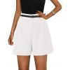 imagePRETTYGARDEN Shorts for Women Dressy 2025 Summer Elastic High Waisted Wide Leg Business Casual Work Shorts with PocketsWhite