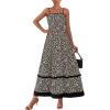 imagePRETTYGARDEN Summer Spaghetti Strap Dresses for Women Flowy Smocked Sundresses Casual Boho Sleeveless Beach Maxi Long DressBlack