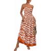 imagePRETTYGARDEN Summer Spaghetti Strap Dresses for Women Flowy Smocked Sundresses Casual Boho Sleeveless Beach Maxi Long DressBrown