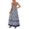 imagePRETTYGARDEN Summer Spaghetti Strap Dresses for Women Flowy Smocked Sundresses Casual Boho Sleeveless Beach Maxi Long DressNavy
