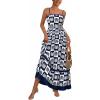 imagePRETTYGARDEN Summer Spaghetti Strap Dresses for Women Flowy Smocked Sundresses Casual Boho Sleeveless Beach Maxi Long DressNavy