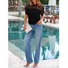 imagePRETTYGARDEN Womens 2025 Summer Crew Neck Short Sleeve Shirts Lace Going Out Sheer Mesh Crop Tops Dressy Casual BlousesBlack