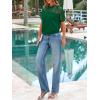 imagePRETTYGARDEN Womens 2025 Summer Crew Neck Short Sleeve Shirts Lace Going Out Sheer Mesh Crop Tops Dressy Casual BlousesDark Green